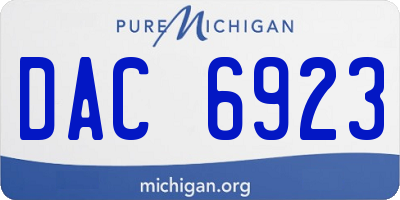 MI license plate DAC6923