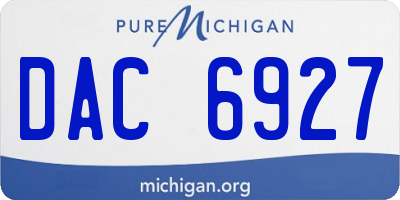 MI license plate DAC6927