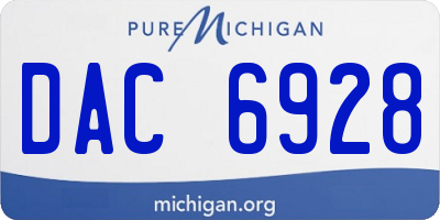 MI license plate DAC6928