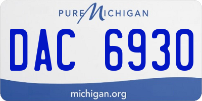 MI license plate DAC6930