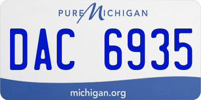 MI license plate DAC6935
