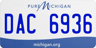 MI license plate DAC6936