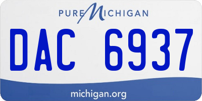 MI license plate DAC6937