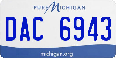 MI license plate DAC6943