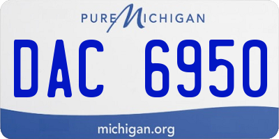 MI license plate DAC6950