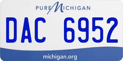 MI license plate DAC6952
