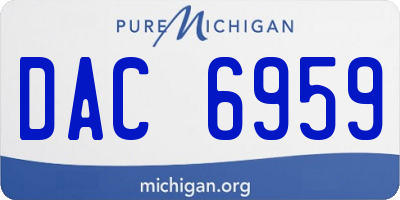 MI license plate DAC6959