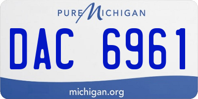 MI license plate DAC6961