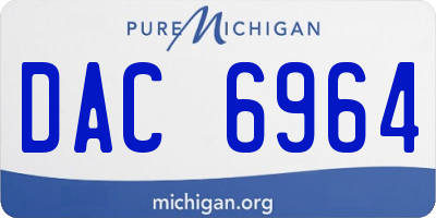 MI license plate DAC6964