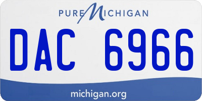 MI license plate DAC6966
