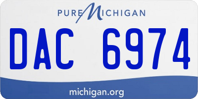 MI license plate DAC6974