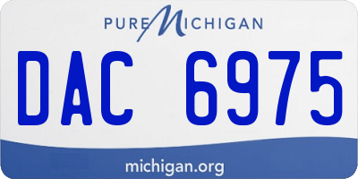 MI license plate DAC6975