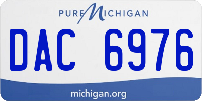 MI license plate DAC6976