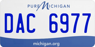 MI license plate DAC6977