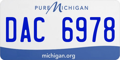 MI license plate DAC6978