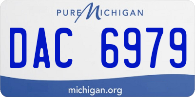 MI license plate DAC6979