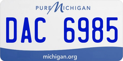 MI license plate DAC6985