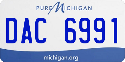 MI license plate DAC6991