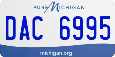 MI license plate DAC6995