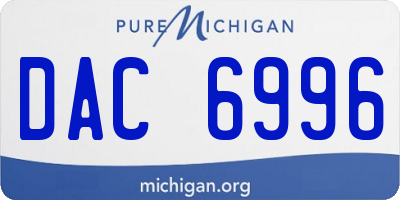 MI license plate DAC6996