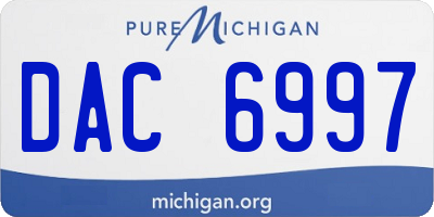 MI license plate DAC6997
