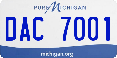 MI license plate DAC7001