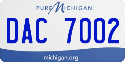 MI license plate DAC7002