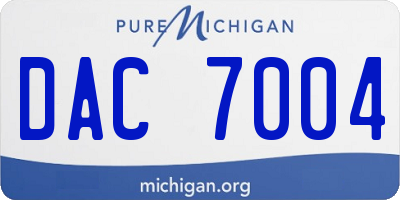 MI license plate DAC7004