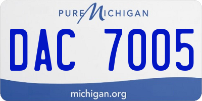 MI license plate DAC7005