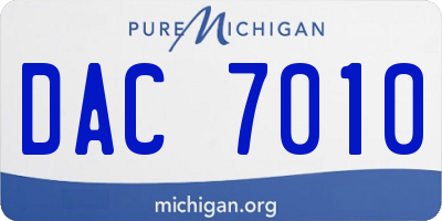MI license plate DAC7010