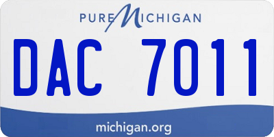 MI license plate DAC7011