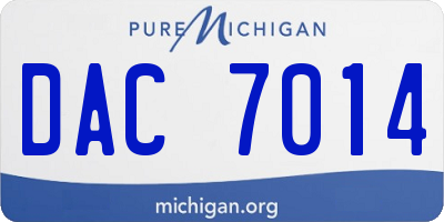 MI license plate DAC7014