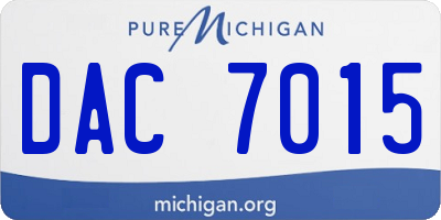 MI license plate DAC7015
