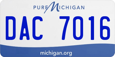 MI license plate DAC7016