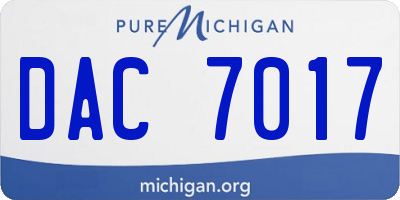 MI license plate DAC7017