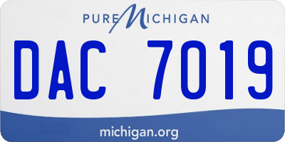 MI license plate DAC7019