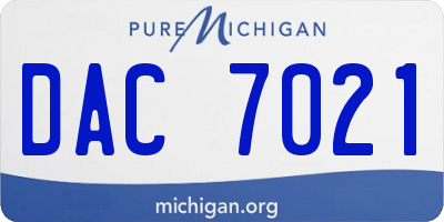 MI license plate DAC7021