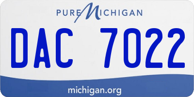 MI license plate DAC7022