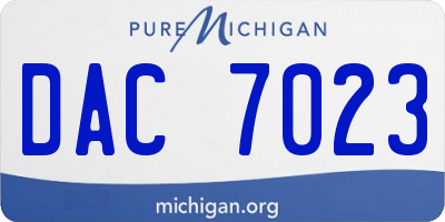 MI license plate DAC7023