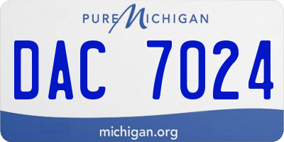 MI license plate DAC7024