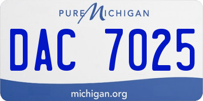 MI license plate DAC7025