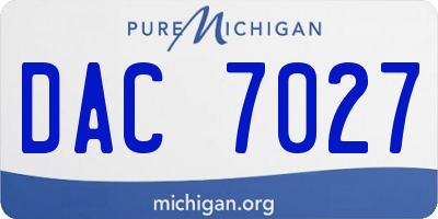 MI license plate DAC7027