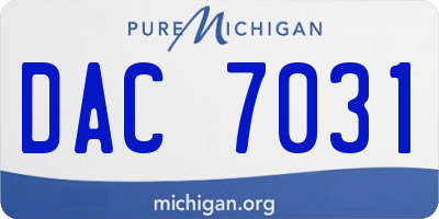 MI license plate DAC7031