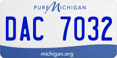 MI license plate DAC7032