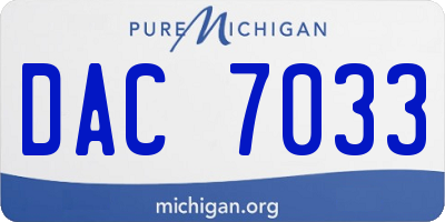 MI license plate DAC7033