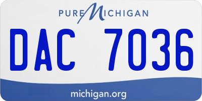 MI license plate DAC7036