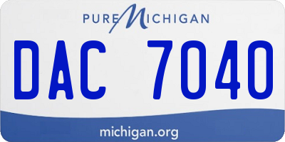 MI license plate DAC7040