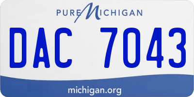 MI license plate DAC7043