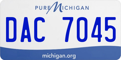MI license plate DAC7045