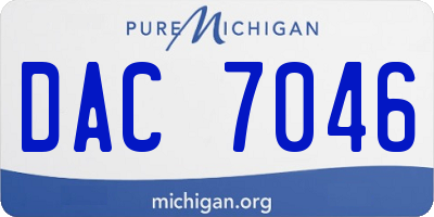 MI license plate DAC7046